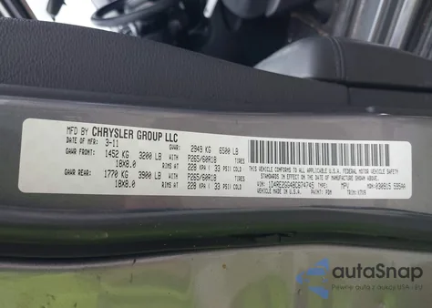 2011 Dodge Durango Express из США, поврежденный, VIN 1D4RE2GG4BC674745